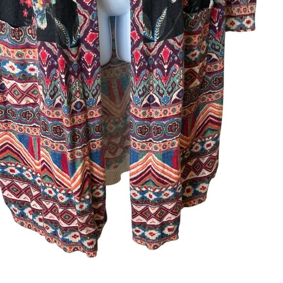 Johnny Was Floral Multicolor Patterned Long Sleeve Hooded Cardigan Sweater M - Picture 6 of 15
